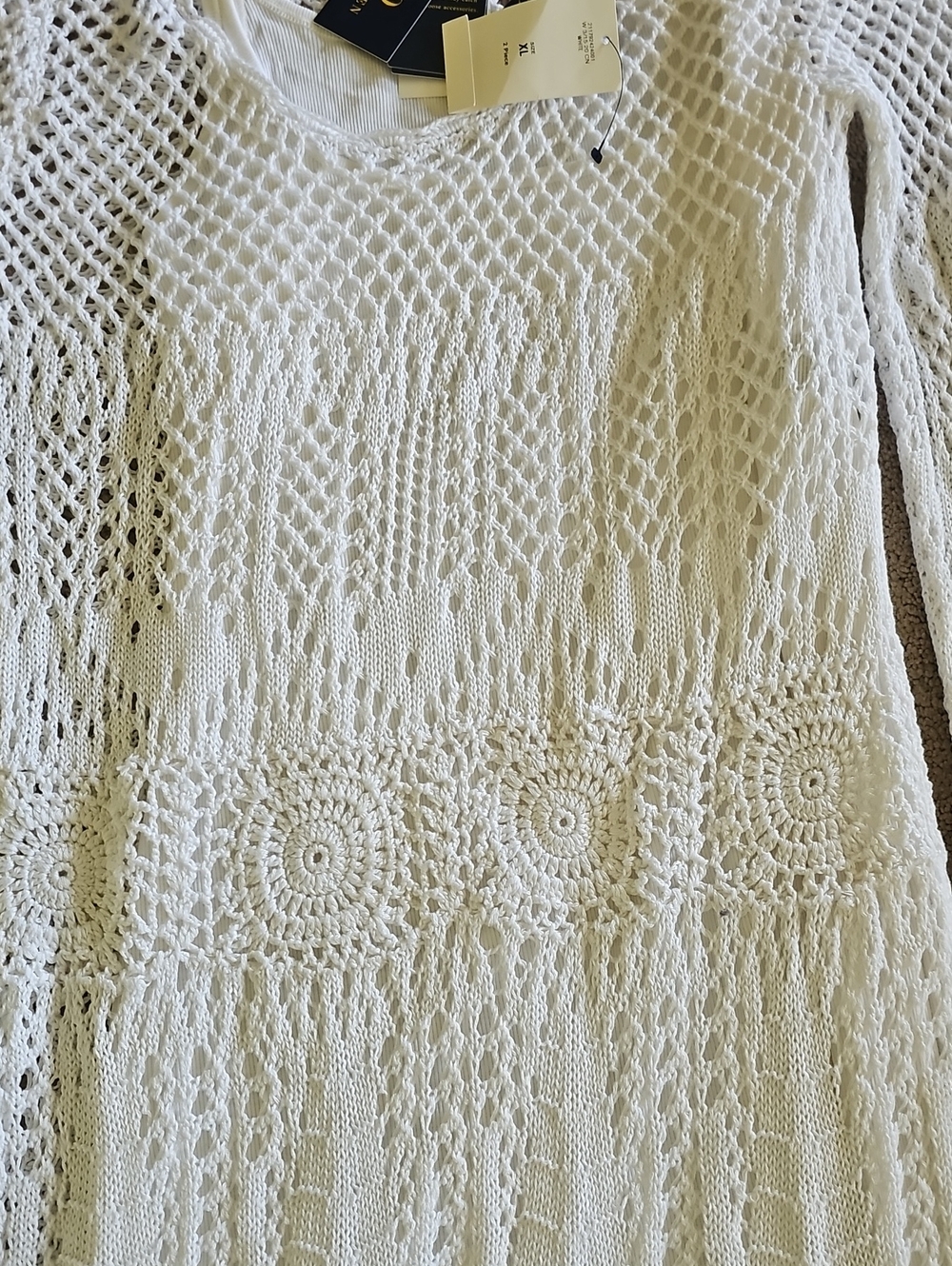 Polo by Ralph Lauren White Crochet Two-Piece Set (XL) - Picture 3 of 13